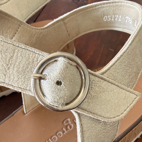 Paul Green Cream Crossover Platform Sandals with Ankle Strap - Picture 7 of 8